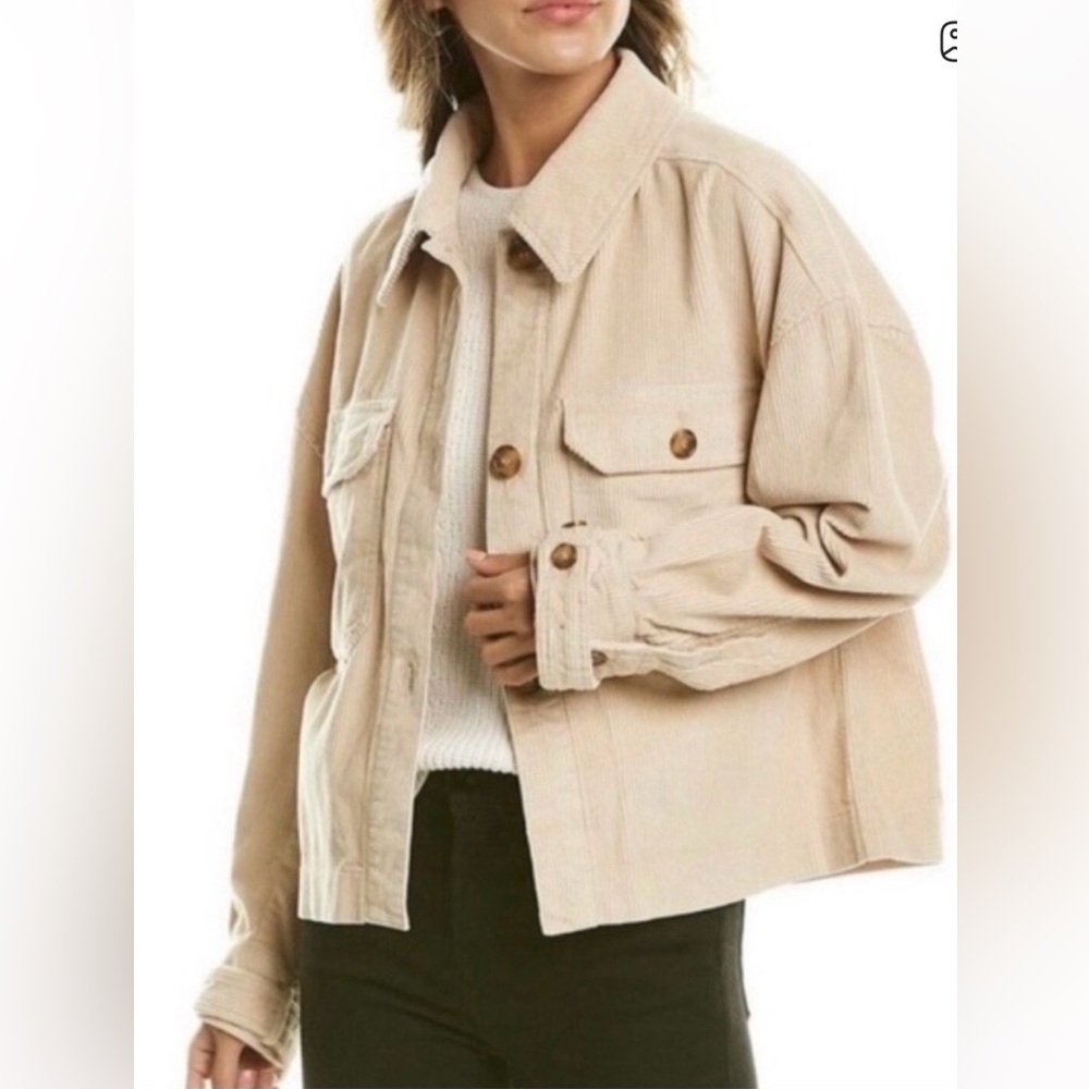 Avec Les Filles Tan Beige Oatmeal Utility Jacket, Size S